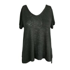 Comune Shirt Womens Sz‎ S Gray Lightweight Knit Melrose Tee Pocket